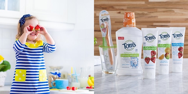 Purchase Tom's of Maine Fluoride-Free Children's Toothpaste, Kids Toothpaste, Natural Toothpaste, Silly Strawberry, 4.2 Ounce, 3-Pack on Amazon.com