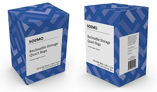 Purchase Amazon Brand - Solimo Quart Food Storage Bags, 150 Count on Amazon.com
