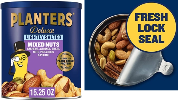 Purchase Planters Mixed Nuts, Lightly Salted Deluxe Mixed Nuts, 15.25 Ounce on Amazon.com