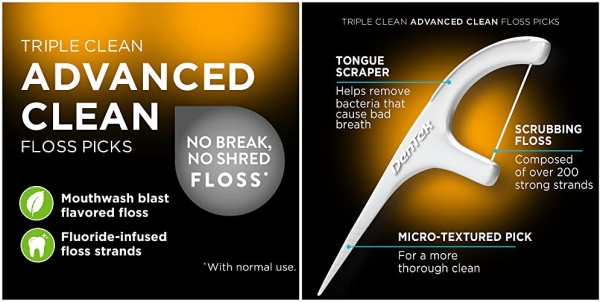 Purchase DenTek Triple Clean Floss Picks, No Break Guarantee, 150 Count on Amazon.com