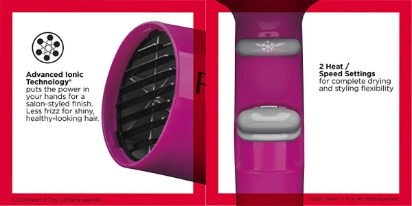 Purchase Revlon 1875W Lightweight + Compact Travel Hair Dryer, Pink on Amazon.com