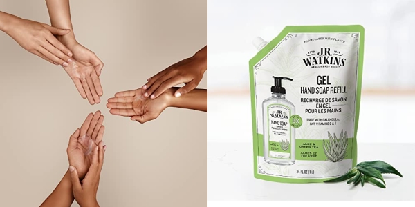 Purchase JR Watkins Gel Hand Soap Refill Pouch, Aloe and Green Tea, 6 Pack, 34 fl oz on Amazon.com