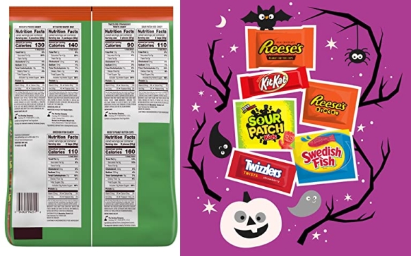 Purchase Hershey and Mondelez Assorted Chocolate, Peanut Butter, Fruit Flavored Snack Size Candy, Halloween, 49.83 oz Bulk Variety Bag (110 Pieces) on Amazon.com