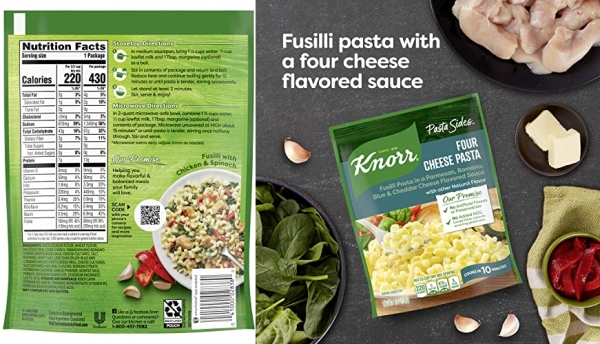 Purchase Knorr Italian Sides For a Delicious Easy Pasta Meal Four Cheese Pasta No Artificial Flavors, No Colors from Artificial Sources, No Added MSG 4.1 oz, Pack of 8 on Amazon.com