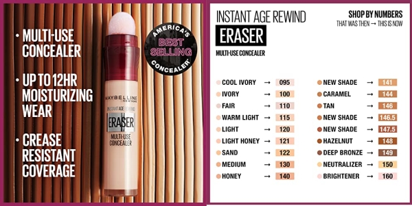 Purchase Maybelline Instant Age Rewind Eraser Dark Circles Treatment Concealer Makeup, Light, 0.2 fl. oz. on Amazon.com