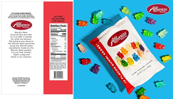 Purchase Albanese Candy 12 Flavor Gummi Bears 5 lb Bag on Amazon.com