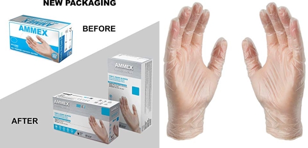 Purchase AMMEX - VPF64100-BX - Medical Vinyl Gloves - Disposable, Powder Free, Exam, 4 mil, Medium, Clear (Box of 100) on Amazon.com