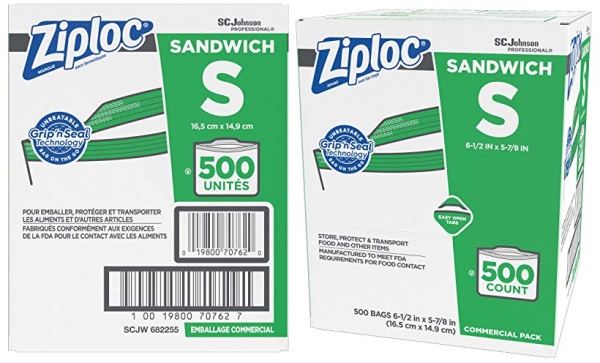 Purchase Ziploc Sandwich Bag 500 ct on Amazon.com