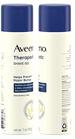 Purchase Aveeno Therapeutic Shave Gel with Oat and Vitamin E to Help Prevent Razor Bumps and Soothe Dry and Sensitive Skin, No Added Fragrances and Non-Comedogenic, 7 oz on Amazon.com