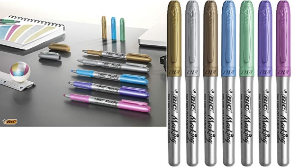 Purchase BIC Marking Permanent Marker, Metallic, Fine Point, Assorted Colors, 8-Count on Amazon.com
