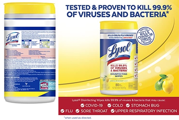 Purchase Lysol Disinfectant Wipes, Multi-Surface Antibacterial Cleaning Wipes, 240 Count (Pack of 3) on Amazon.com
