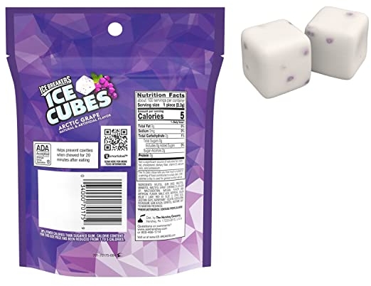 Purchase ICE BREAKERS Ice Cubes Sugar Free Gum, Arctic Grape, 100 Count on Amazon.com