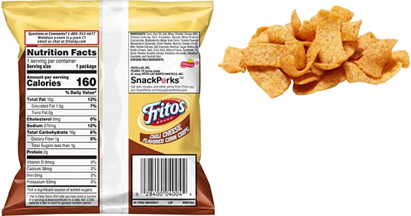 Purchase Fritos Corn Chips, Chili Cheese, 1oz Bags, 40 Count on Amazon.com