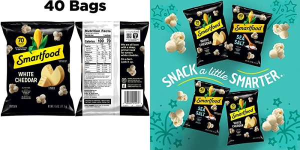 Purchase Smartfood White Cheddar Flavored Popcorn, 0.625 Ounce, 40 Count on Amazon.com