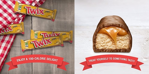 Purchase TWIX 100 Calories Caramel Chocolate Cookie Bar Candy 0.71-Ounce Bar 24-Count Box on Amazon.com
