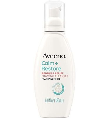 Purchase Aveeno Calm + Restore Redness Relief Foaming Cleanser, Daily Facial Cleanser With Calming Feverfew to Help Reduce the Appearance of Redness, Hypoallergenic & Fragrance-Free, 6 fl. oz at Amazon.com