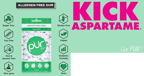 Purchase PUR 100% Xylitol Chewing Gum, Sugarless Spearmint, 55 Pieces on Amazon.com