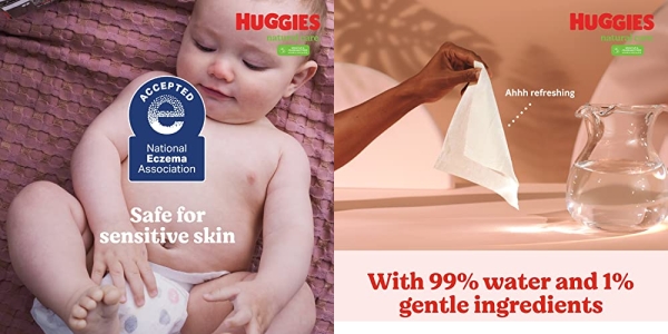 Purchase HUGGIES Natural Care Unscented Baby Wipes, Sensitive, 8 Flip-top Packs, 448 Count on Amazon.com