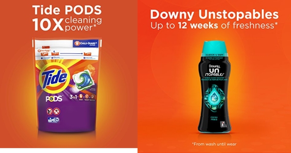 Purchase Tide Pods Laundry Detergent Pacs (2x35ct), Downy Unstopable Scent Beads (14.8 oz) and Bounce Dryer Sheets (2x34ct), Better Together Bundle on Amazon.com