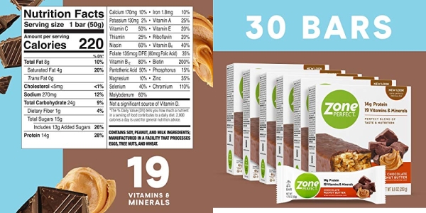 Purchase ZonePerfect Nutrition Snack Bars, Chocolate Peanut Butter, 1.76 oz, (30 Count) on Amazon.com
