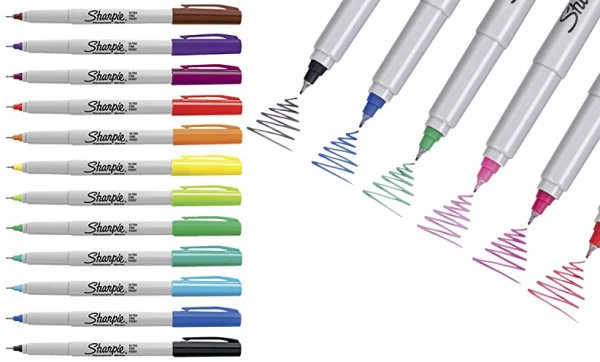 Purchase Sharpie 37175 Permanent Markers, Ultra-Fine Point, Assorted Colors, 12-Count on Amazon.com