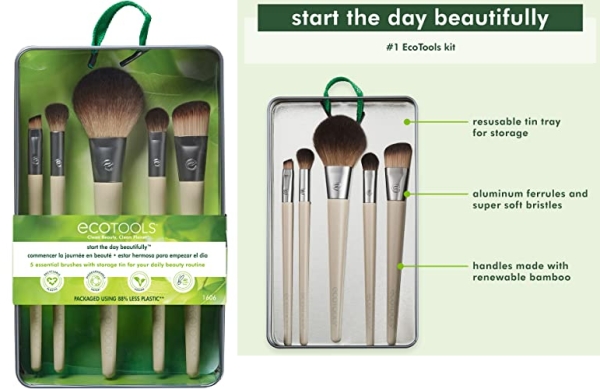 Purchase EcoTools Start the Day Beautifully Kit Makeup Brush Set for Foundation Eyeshadow Blush on Amazon.com