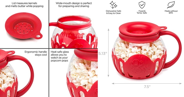 Purchase Microwave Micro-Pop Popcorn Popper, 3-in-1 Silicone Lid, Dishwasher Safe, 1.5 Quart Snack Size on Amazon.com