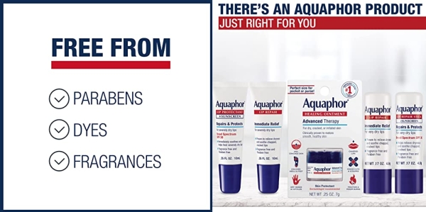 Purchase Aquaphor Lip Repair Ointment - Long-Lasting Moisture to Soothe Dry Chapped Lips on Amazon.com