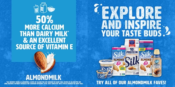Purchase Silk Almond Milk, Unsweetened Vanilla, 32 Fluid Ounce (Pack of 6), Vanilla Flavored Non-Dairy Almond Milk, Dairy-free Milk on Amazon.com
