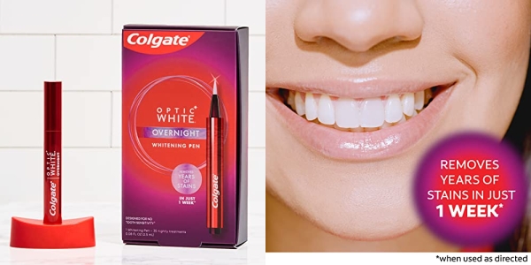 Purchase Colgate Optic White Overnight Teeth Whitening Pen, Teeth Stain Remover to Whiten Teeth, 35 Nightly Treatments, 0.08 Fl Oz on Amazon.com