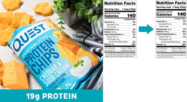 Purchase Quest Nutrition Protein Chips, Cheddar & Sour Cream, Pack of 12 on Amazon.com