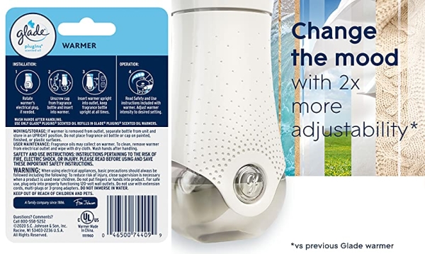 Purchase Glade PlugIns Scented Oil Warmer, Holds Essential Oil Infused Wall Plug in Refill, Up to 50 Days of Continuous Fragrance, 4.8 oz on Amazon.com