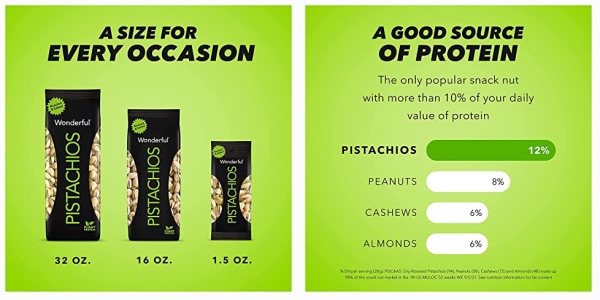 Purchase Wonderful Pistachios, Roasted and Salted, 1.5 Ounce Bags (Pack of 9) on Amazon.com