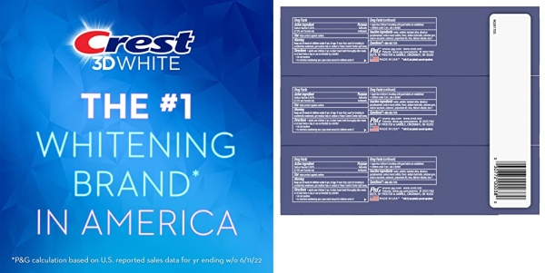Purchase Crest 3D White Toothpaste Radiant Mint (3 Count of 4.1 oz Tubes), 12.3 oz on Amazon.com