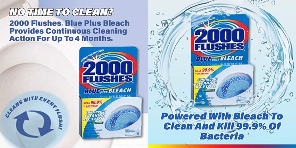 Purchase 2000 Flushes Blue Plus Bleach Automatic Toilet Bowl Cleaner, 3.5 OZ on Amazon.com