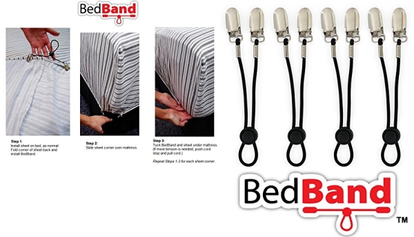 Purchase Bed Bands, Bed Sheet Holders, Black, 1 Pack (4 Bands) on Amazon.com