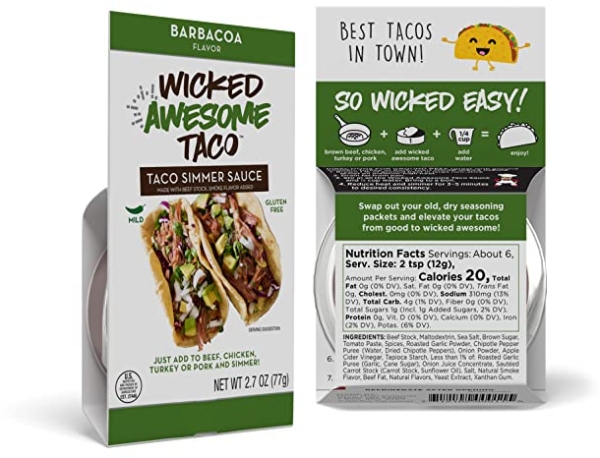 Purchase Kitchen Accomplice Wicked Tasty Taco, Barbacoa Simmer Sauce, 2.7 Ounce on Amazon.com