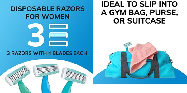 Purchase BIC Soleil Bella Women's 4-Blade Disposable Razor, 3 Count on Amazon.com