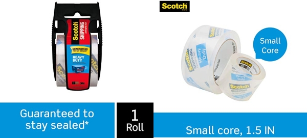 Purchase Scotch Heavy Duty Shipping Packaging Tape, 1 Roll with Dispenser, 1.88