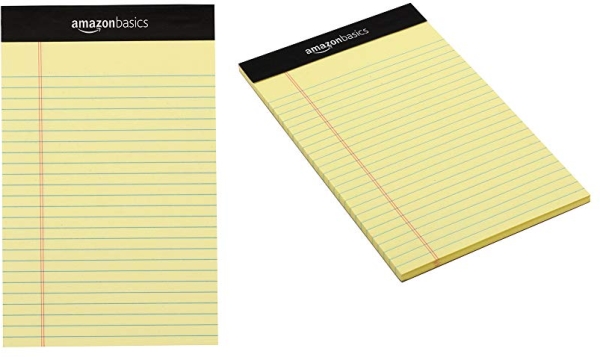 Purchase AmazonBasics Narrow Ruled 5 x 8-Inch Writing Pad - Canary (50 Sheet Paper Pads, 12 pack) on Amazon.com