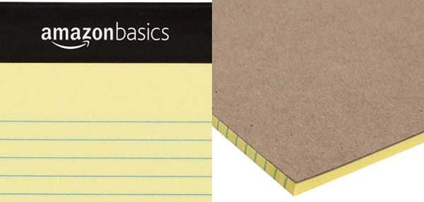 Purchase AmazonBasics Narrow Ruled 5 x 8-Inch Writing Pad - Canary (50 Sheet Paper Pads, 12 pack) on Amazon.com