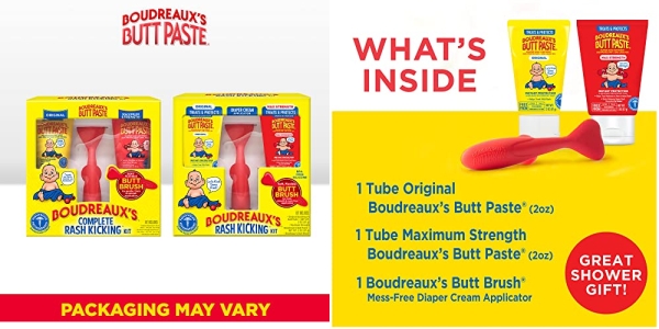 Purchase Boudreaux's Butt Paste Complete Rash Kicking Kit, Diaper Rash Cream Ointments for Baby & Applicator on Amazon.com