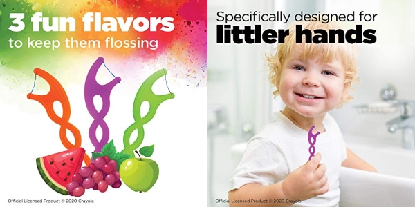 Purchase GUM Crayola Twistables Flossers, Fluoride Coated, Twisted Fruit Flavors, Ages 3+, 90 Count on Amazon.com