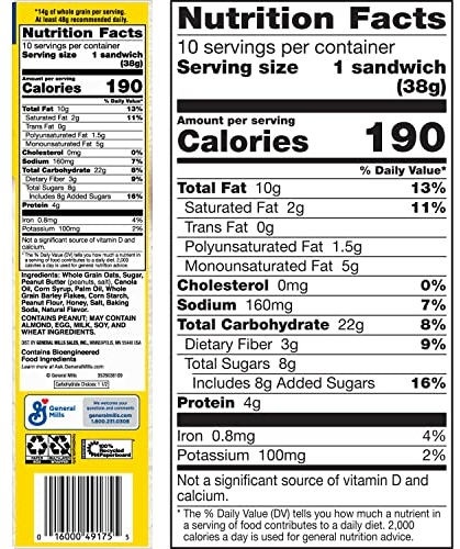 Purchase Nature Valley Biscuit Sandwiches, Peanut Butter, 1.35 oz, 10 ct on Amazon.com