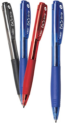 Purchase BIC BU3 Grip Retractable Ball Pen, Medium Point (1.0 mm), Assorted Colors, 18-Count on Amazon.com