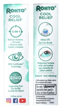 Purchase Rohto Cool The Original Cooling Redness Relief Eye Drops, 0.4 Oz, 3 Count on Amazon.com