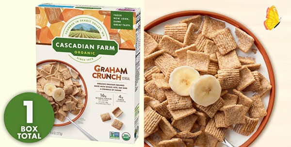 Purchase Cascadian Farm Organic Graham Crunch Cereal 9.6 oz Box on Amazon.com