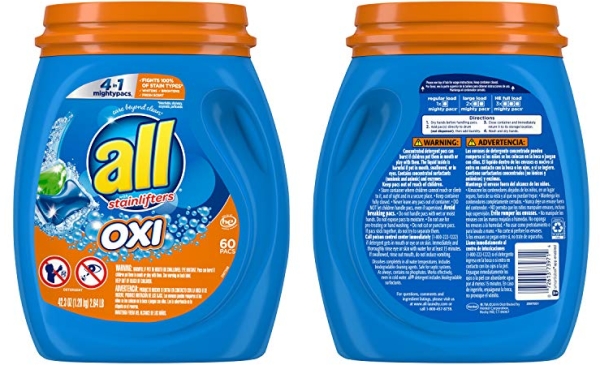 Purchase All Mighty Pacs Laundry Detergent 4 in 1 with Oxi, Tub, 60 Count on Amazon.com