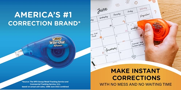 Purchase BIC Clean Wite-Out Brand EZ Correct Correction Tape, 4-Count on Amazon.com