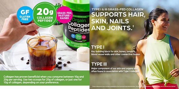 Purchase Orgain Grass Fed Hydrolyzed Collagen Peptides Protein Powder, 1 Pound on Amazon.com